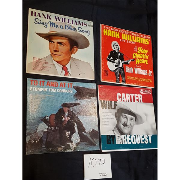 4X Classic Country/Western Albums (Stompin’ Tom Connors, Wilf Carter and Hank Williams)