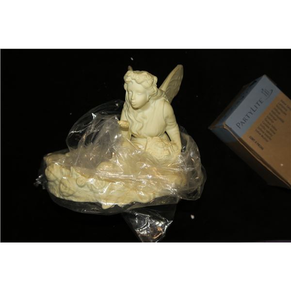 #1109 - Partylite Ariana Angel With Box of 6 of Votives ; Poinsetta & Musk