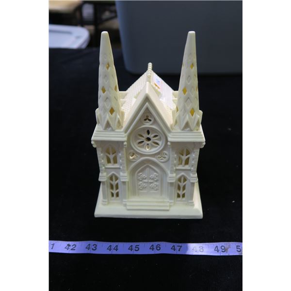 #1110 - Partylite Ivory Bisque Church - No Box, Used.