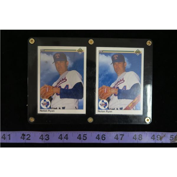 #1121 - Upper Deck Nolan Ryan 300 Win Card & Error Card in Frame