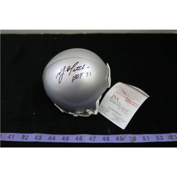 #1150 - Autographed Mini Helmet YA Title with HOF inscription - SF 49ers
