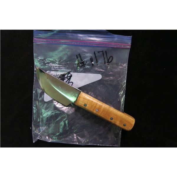 #1176 - Hand Made Skinning Knife; Fixed Blade; Weighted Full Tang; Heavy Duty and Solid, 8" Length