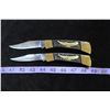 Image 2 : #1179 - 2 Vintage Bald Eagle Stainless Steel Lockback Pocket Knives - Never Been Used
