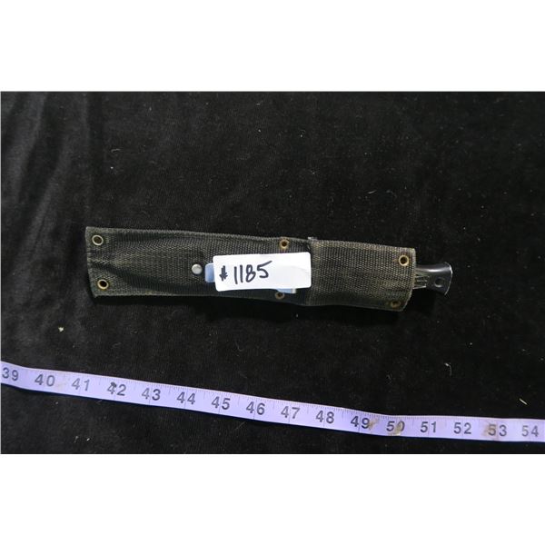 #1185 - Vintage United Cutlery #UC204 Stainless Steel Black Widow Boot Knife with Clip Sheath