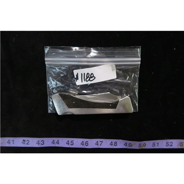 #1188 - Custom Crafted Sharp 300 Folding Lock Blade. Nice and heavy. Stainless Steel