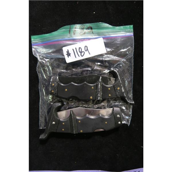 #1189 - 2 Fighting knives, commando folding lock blades, Stainless Steel