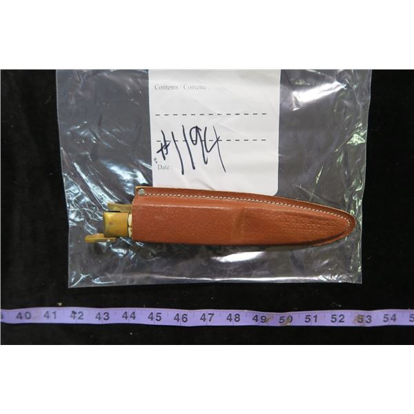 #1194 - Vintage "Pig Sticker" Hunting Lock Blade, Super Long, With Sheath