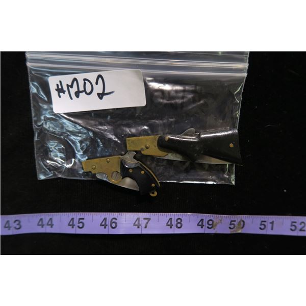 #1202 - Lot of 2 Mini Knives; Shotgun and Handgun