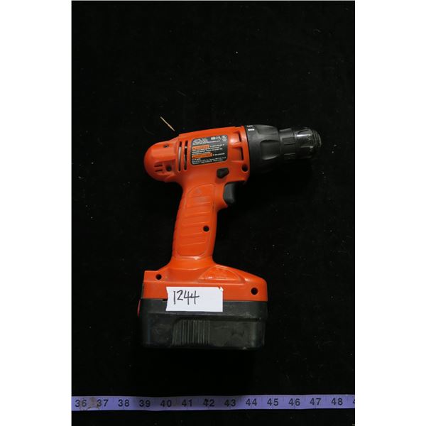 #1244 - Black and Decker 18 Volt Drill w/ Battery but no Charger