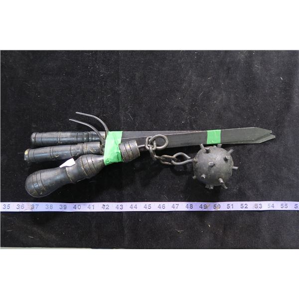 #1246 - Medevil Costume Lot - 2 Swords and a mace