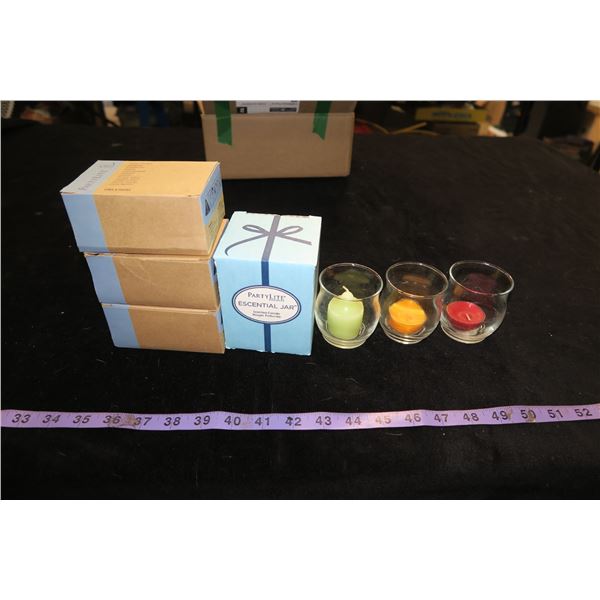 #1250 - Party Lite Lot - Spring Trio, 2 boxes of Tealights, 1 box of Votives and a Pillar