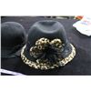 Image 3 : #1266 - Adora Black Felt w/leopard trim and Doeskin 100% Wool Felt Black Hat