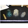 Image 1 : 3 Insulators w/ brass clock weight