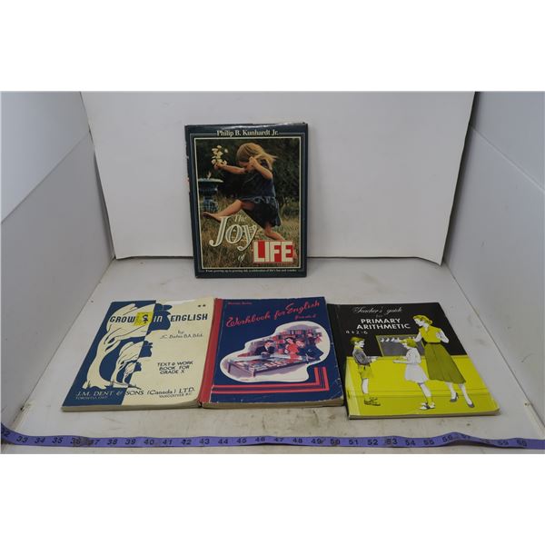 Vintage School Workbooks & "Life" Hardcover