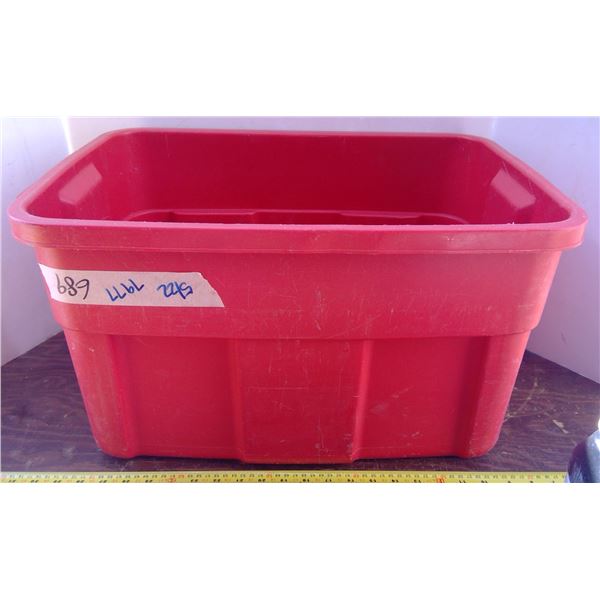 1 Red Plastic Tub - No Lid