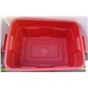 Image 2 : 1 Red Plastic Tub - No Lid