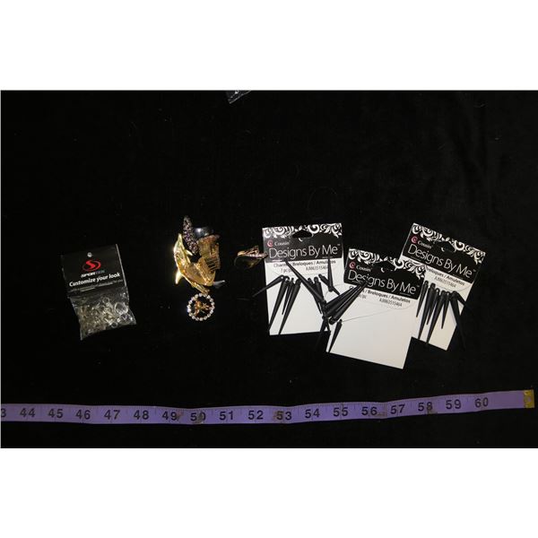 #1315 - Estate Costume Jewelry - Several Bags of Charms to make jewelry, assorted other items.