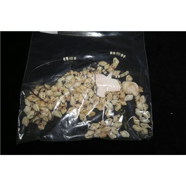 #1316 - Estate Costume Jewelry - Hand Made Dove Shell Necklace and small sea shells