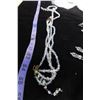 Image 4 : #1325 - Estate Costume Jewelry - 2 Vintage Aurora Crystal Neckalces and 1 Bracelet, Glass bead brace