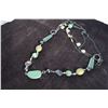 Image 4 : #1326 - Estate Costume Jewelry - Black Bracelet, Green & Black Beaded Necklace, Tan Bead silver  nec