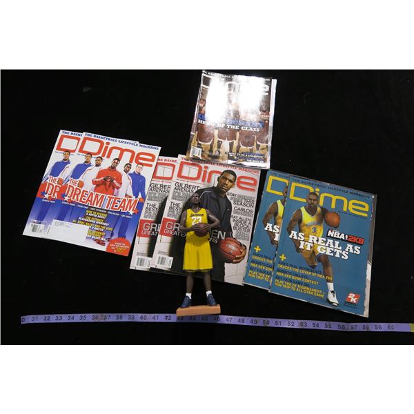#1338 - LeBron James Statue and 7 Dime Basketball Magazines