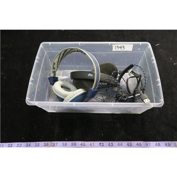 #1343 - Marley Headphones, Logitech Wireless w/cord and Smart Watch w/cord