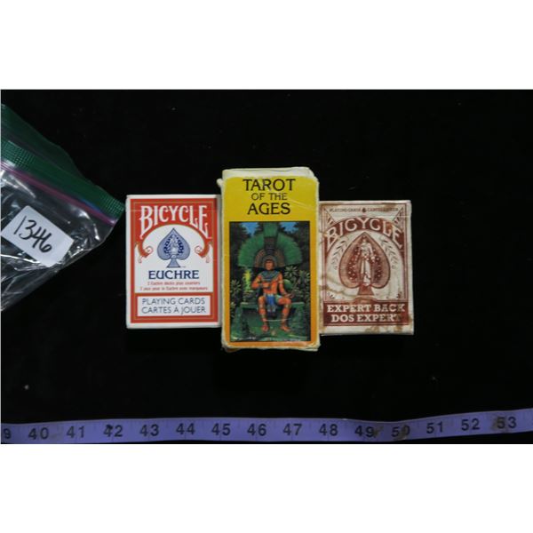 #1346 - 2 Decks of playing cards and an Old Deck of Tarot Cards