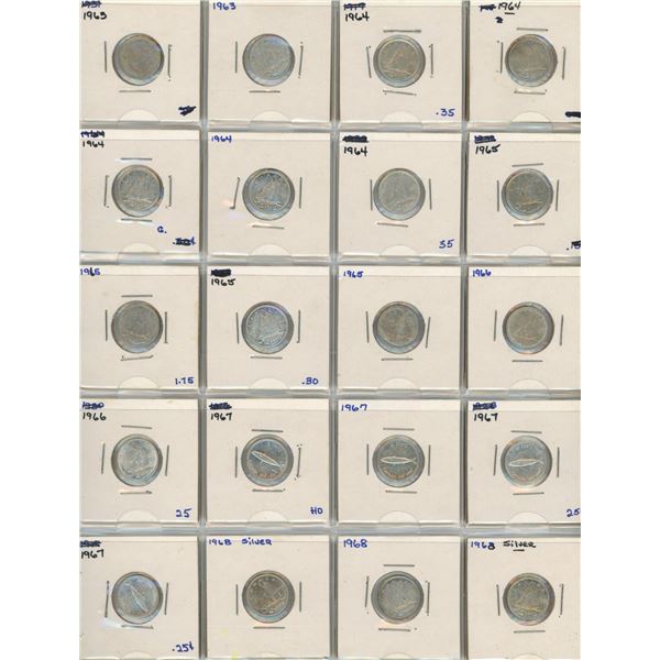 (20) 1963-1968 Canadian 10 Cent Coins