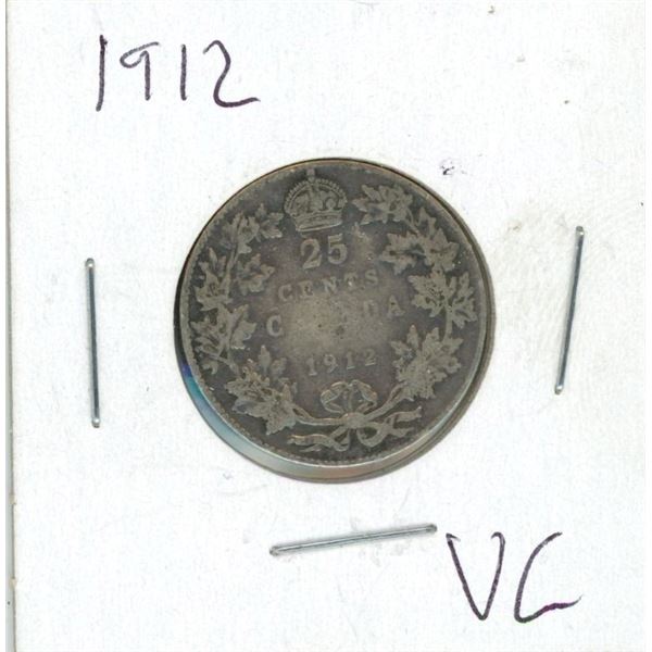 1912 Canadian 25 Cent Coin (VG)