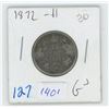 Image 1 : 1872 Canadian 25 Cent Coin