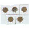 Image 2 : 5 X Various 1995 - 2006 Canadian 1 Dollar Coins