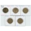 Image 1 : 5 X  2004 - 2008 Canadian 1 Dollar Coins
