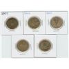 Image 1 : 5 X Various 2005 - 2010 Canadian 1 Dollar Coins
