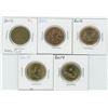 Image 1 : 5 X Various 2010 - 2015 Canadian 1 Dollar Coins