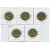 Image 1 : 5 X Various 2012 - 2015 Canadian 1 Dollar Coins