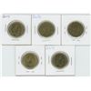 Image 2 : 5 X Various 2012 - 2015 Canadian 1 Dollar Coins