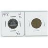 Image 1 : 1943 Canadian 1 Cent Coin & 1998 Canadian 5 Cent Coin