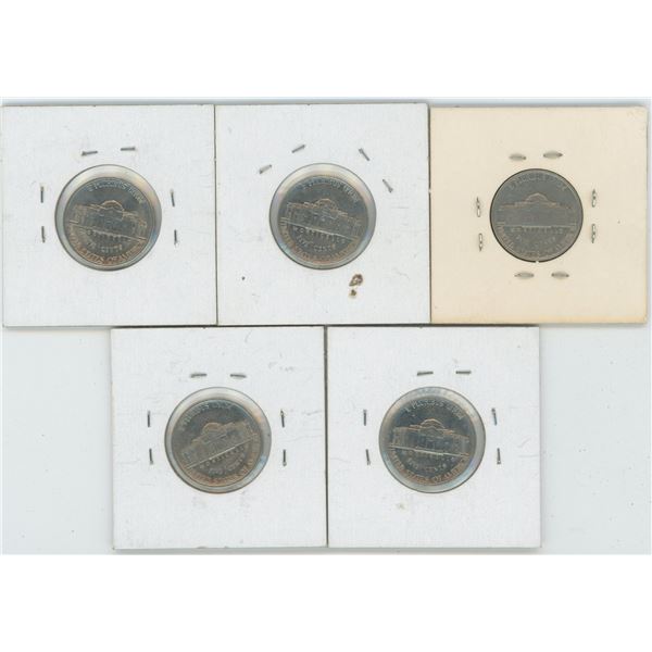 1961 &82 & 84 & 88 & 90 United States 5 Cent Coins