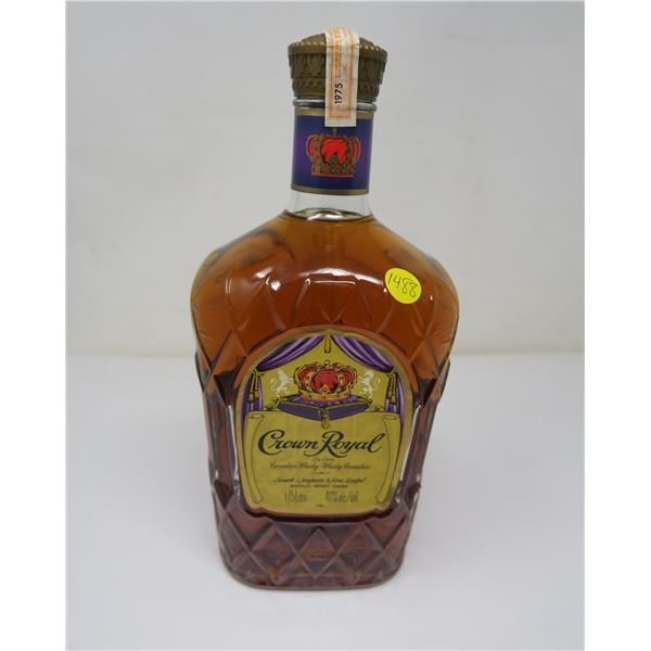 1975 Crown Royal Canadian Wiskey 1.75 Litre Sealed Bottle