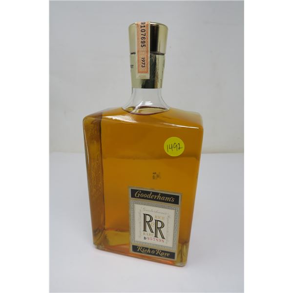 Gooderman's Rich & Rare Canadian Wiskey 40oz/1.14L Sealed Bottle