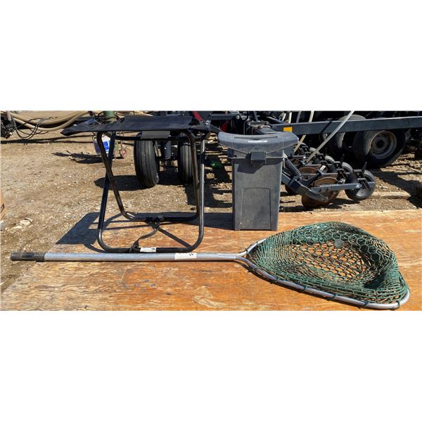 Ice Fishing Box + Rubber Net + Holder Chair