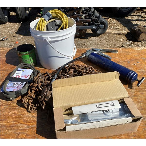 Lot Of Tire Chains + Grease Gun + Door Closer