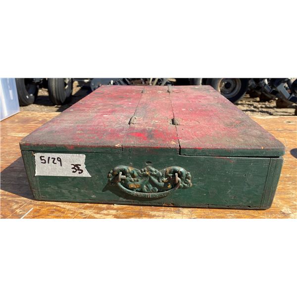 Wooden Box w/ Nuts + Bolts + Etc