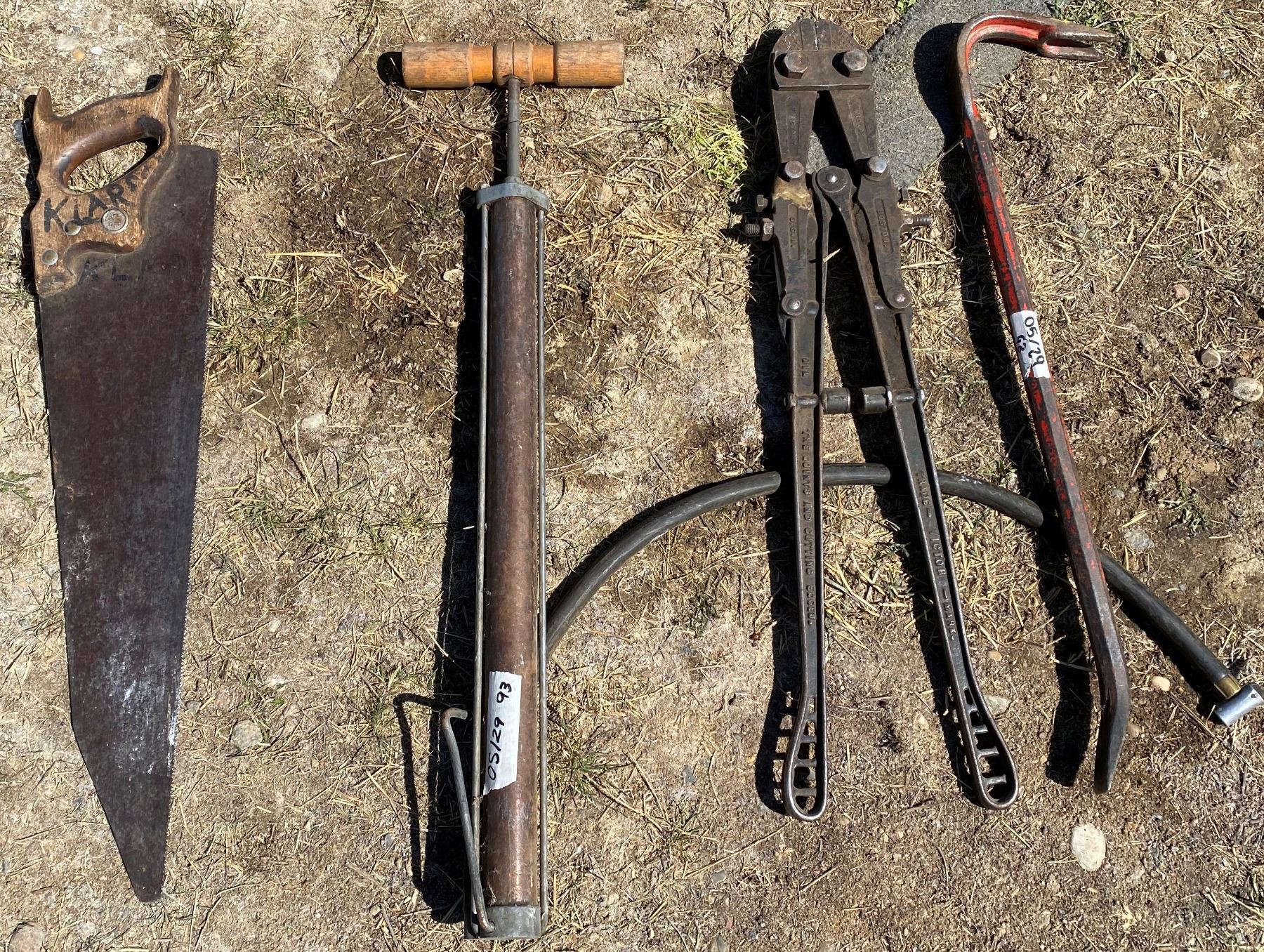 Lot Of Tools (Bolt Cutters + Saw + Etc) Schmalz Auctions