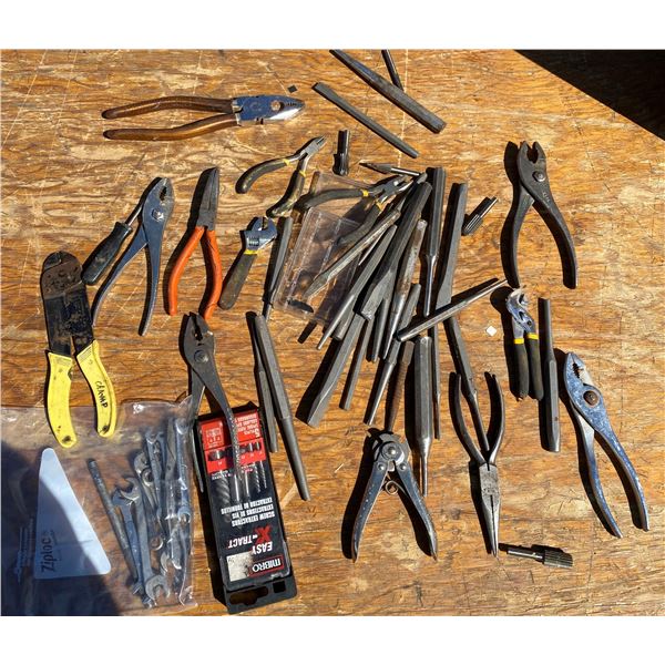 Lot Of Chizzles + Pliers + Etc