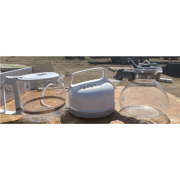 2 Glass Coffee Pots + Kettle