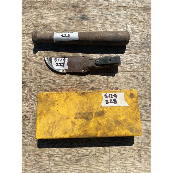 Knife + Fishing Hooks + Etc