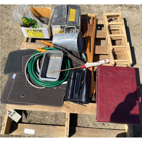 Pallet Of Assorted Nails + Brief Case + Bag Telephone + Etc