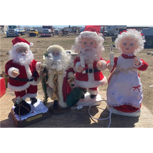 Lot Of Santa And Mrs. Clause Decor