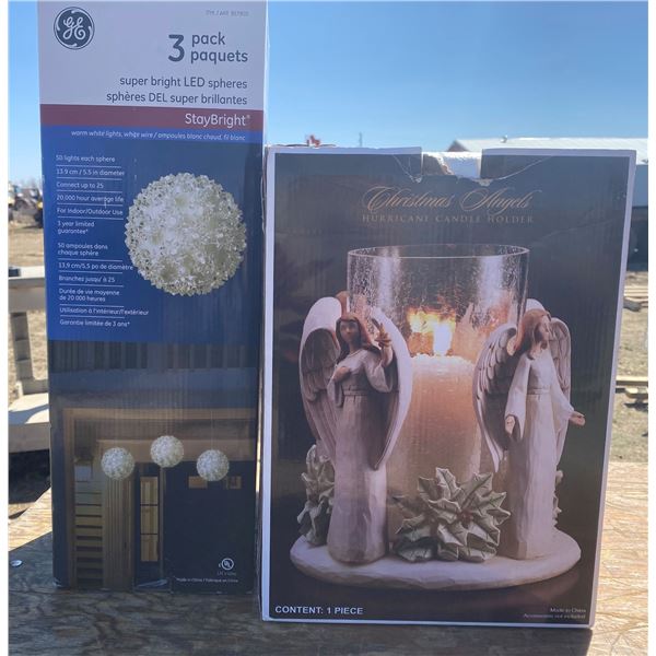 3 Pack LED Lights + Hurricane Candle Holder